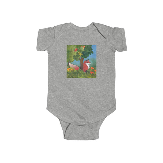 Woodland Fox Baby Bodysuit — Forest Wildlife Illustration Infant Bodysuit
