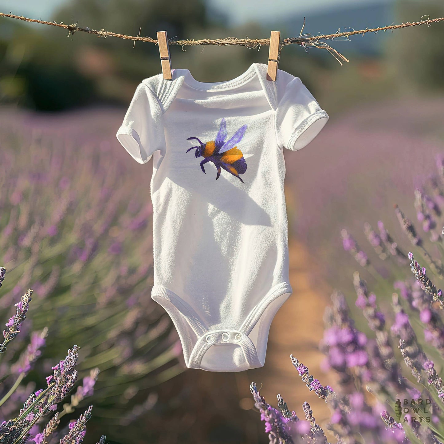 Bee Illustration Infant Bodysuit | Personalized Bumblebee Baby Onesie