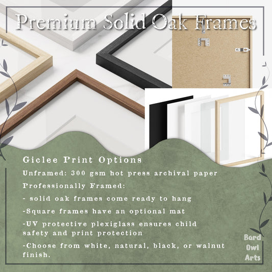 Baby Possum Giclee Fine Art Print, Framed or Unframed in Premium Solid Wood