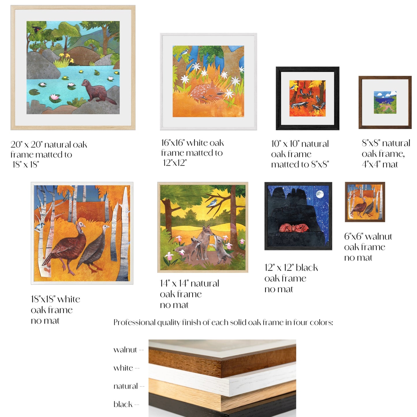 Skunk Nursery Print: Handmade Woodland Animals Art, USA Made, Framed Option
