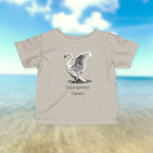 Trumpeter Swan Sketch Infant Tee | Watercolor Swan Illustration