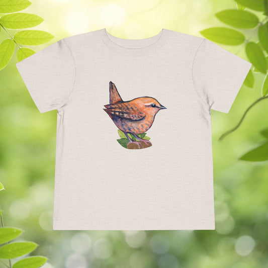 Wren Toddler Tee — Kids Birdwatcher T-Shirt | Local Wildlife Art