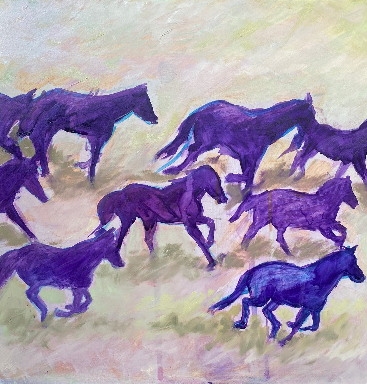 SOLD- Wild Herd 12" x 12"