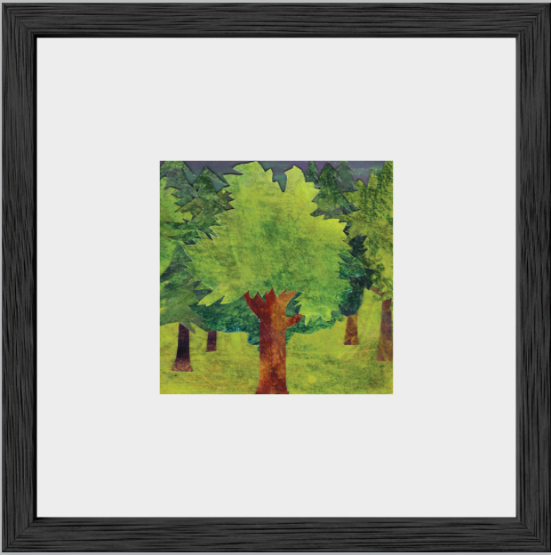 Goodnight, Forest: Giclee Print of Original Handmade Art, woodland nursery, framing options, made in USA