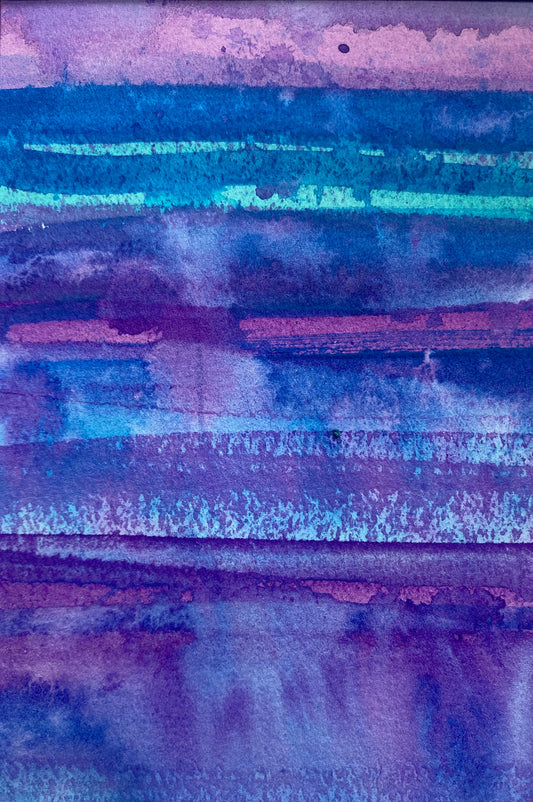 Diptych- Sea Song 5"x 7" Acrylic Abstract Landscape