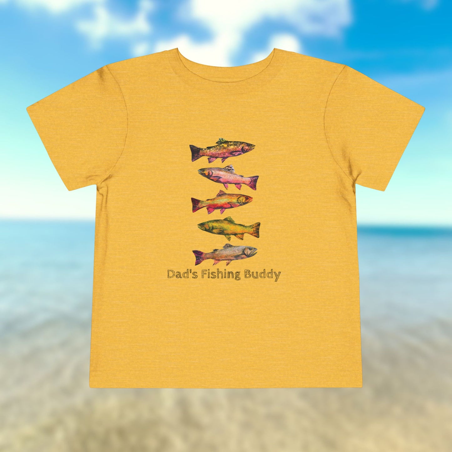 Colorful Trout Toddler Short Sleeve Tee | Fishing Theme Cotton Shirt