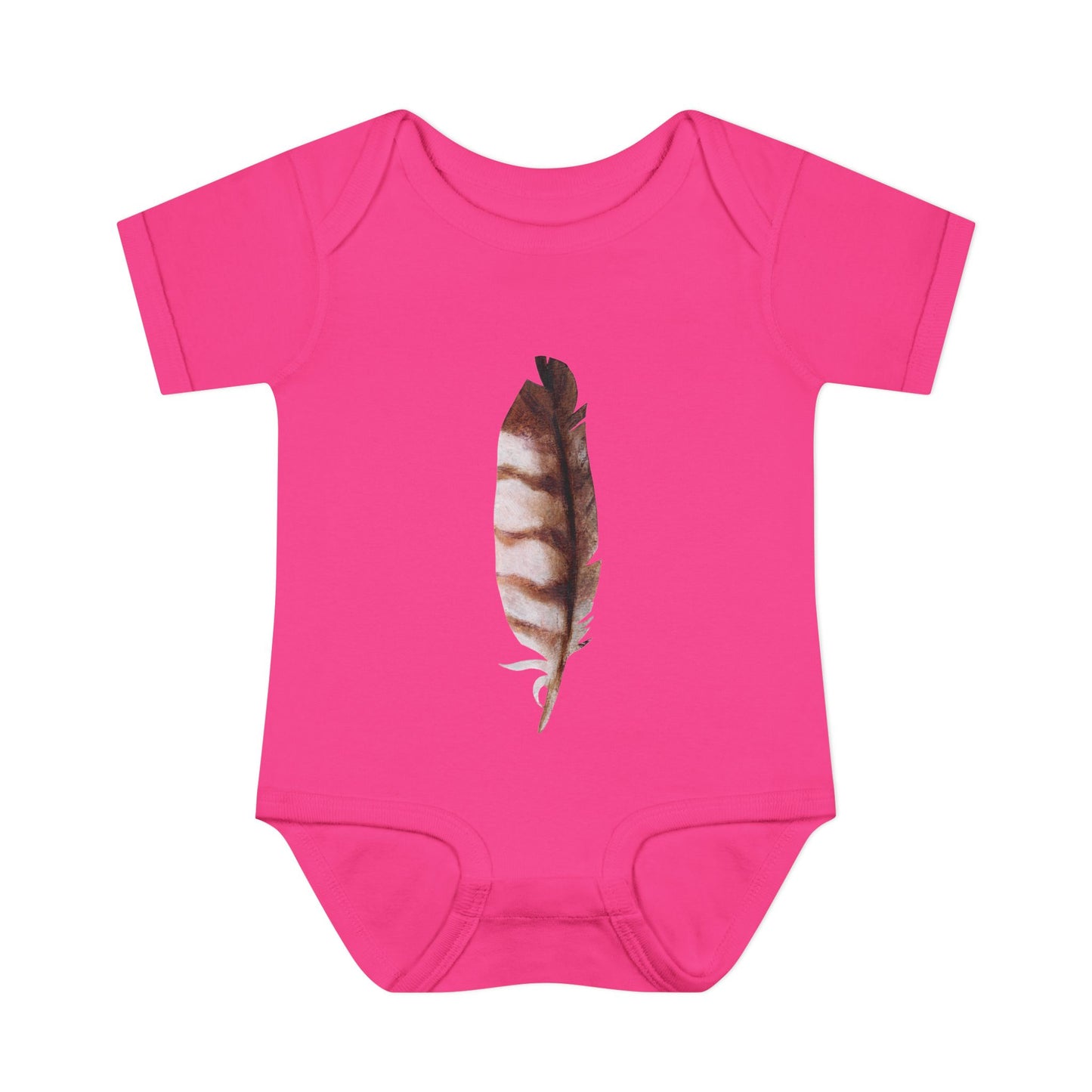 Owl Feather Infant Bodysuit — Cotton Onesie in Summer Colors