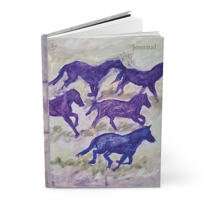 Equine Sunlit Fields Hardcover Journal — Horse Art Notebook for Riders & Nature Lovers