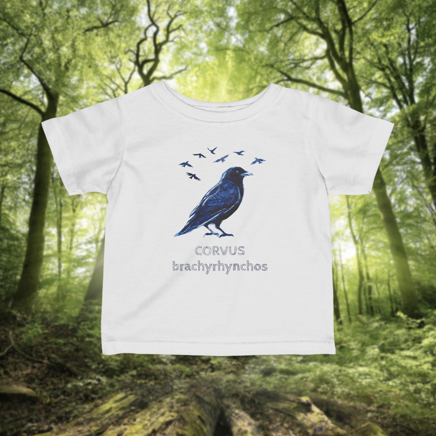 Crow illustration Infant Tee | Customizable Text- baby birdwatcher shirt
