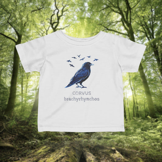 Crow illustration Infant Tee | Customizable Text- baby birdwatcher shirt