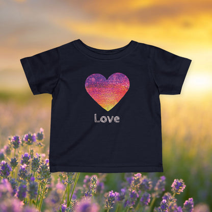 Big Heart Infant Tee | Customize Text: Baby Short Sleeve Shirt