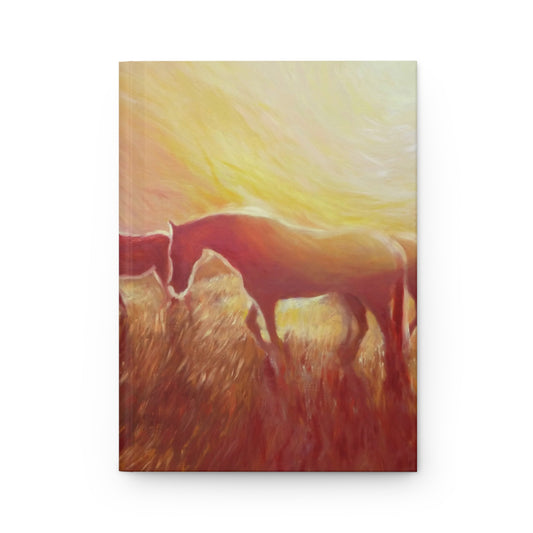 Wild Horses at Sunset Hardcover Journal — Matte Sunset Equestrian Notebook