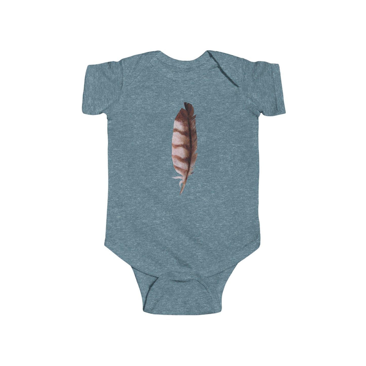 Barred Owl Feather Illustration on Infant Bodysuit | Baby Birder Onesie