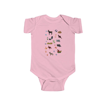 Animal Tracks in the Northeast Illustration on Infant Bodysuit | Nature Onesie