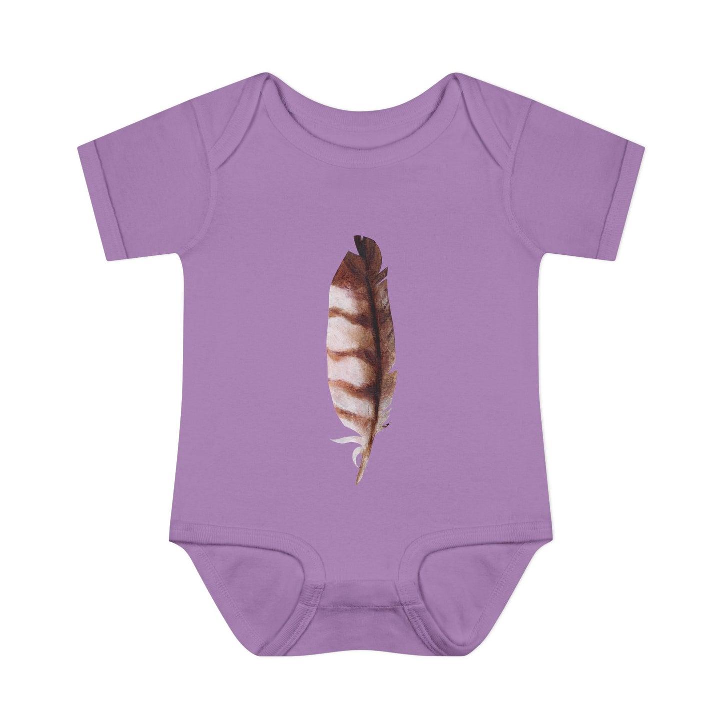 Owl Feather Infant Bodysuit — Cotton Onesie in Summer Colors