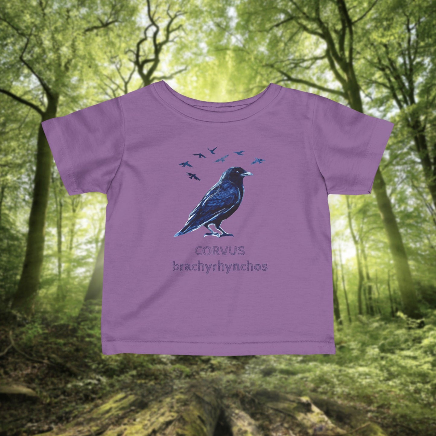 Crow illustration Infant Tee | Customizable Text- baby birdwatcher shirt