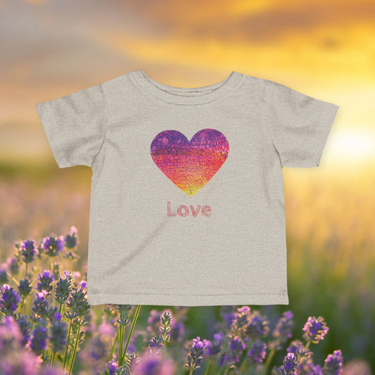 Big Heart Infant Tee | Customize Text: Baby Short Sleeve Shirt