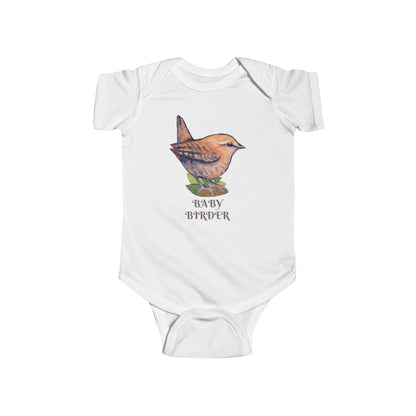 Baby Birder Bodysuit | Wren Illustration, Birdwatching Infant Bodysuit