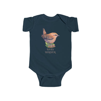 Baby Birder Bodysuit | Wren Illustration, Birdwatching Infant Bodysuit