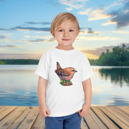 Wren Toddler Tee — Kids Birdwatcher T-Shirt | Local Wildlife Art