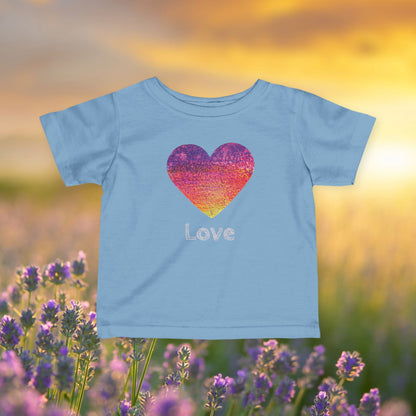 Big Heart Infant Tee | Customize Text: Baby Short Sleeve Shirt