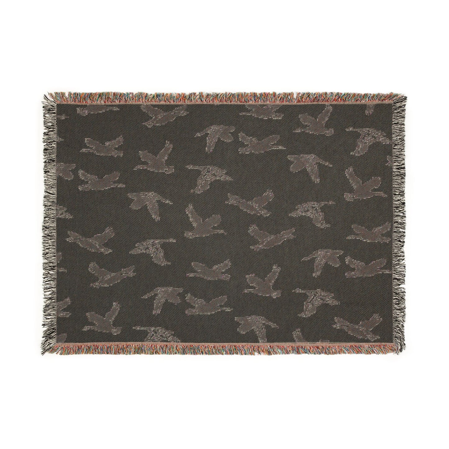 Flying Geese Woven Blanket — 'Canadian Geese Flying North' Cabin Throw