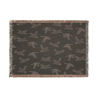 Flying Geese Woven Blanket — 'Canadian Geese Flying North' Cabin Throw