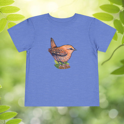 Wren Toddler Tee — Kids Birdwatcher T-Shirt | Local Wildlife Art