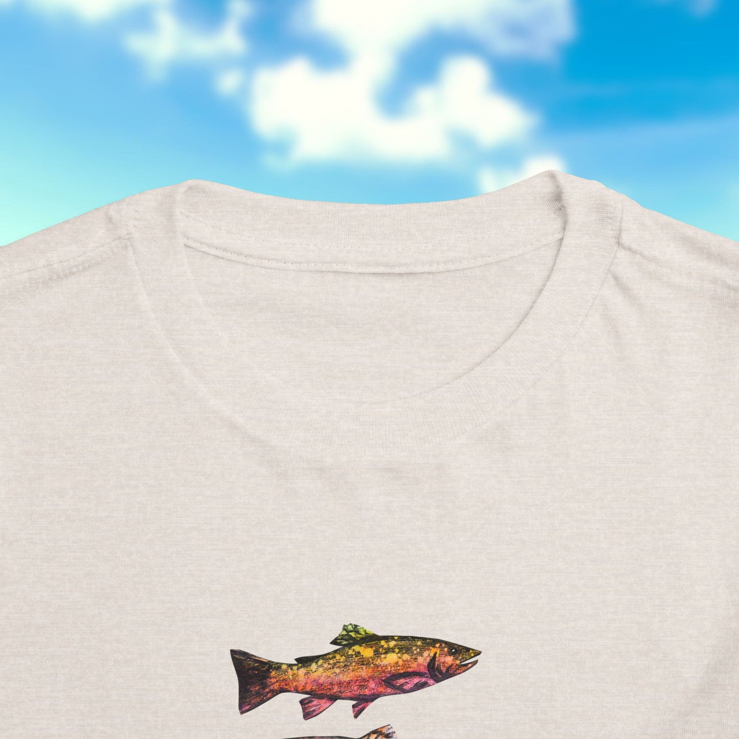 Colorful Trout Toddler Short Sleeve Tee | Fishing Theme Cotton Shirt