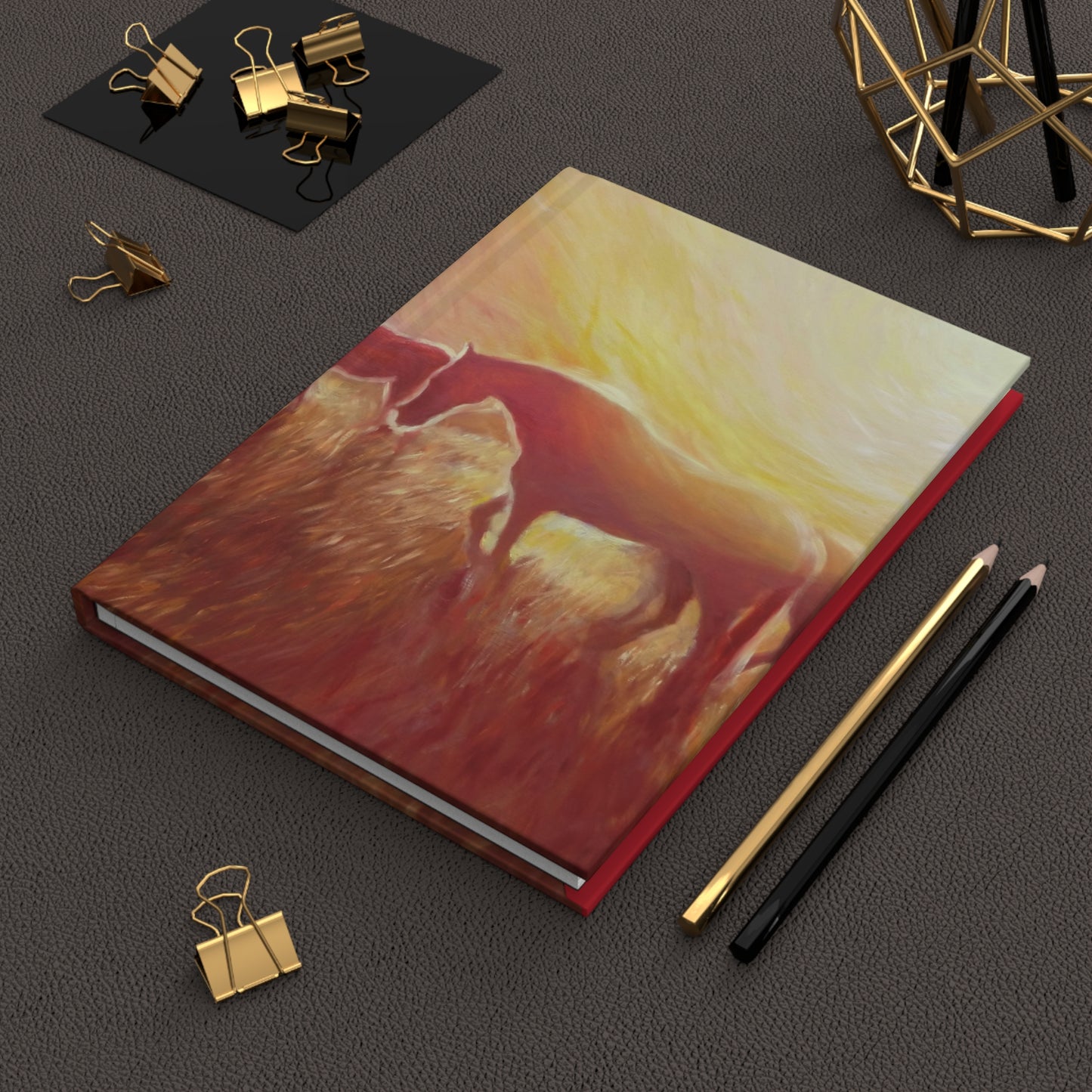 Wild Horses at Sunset Hardcover Journal — Matte Sunset Equestrian Notebook