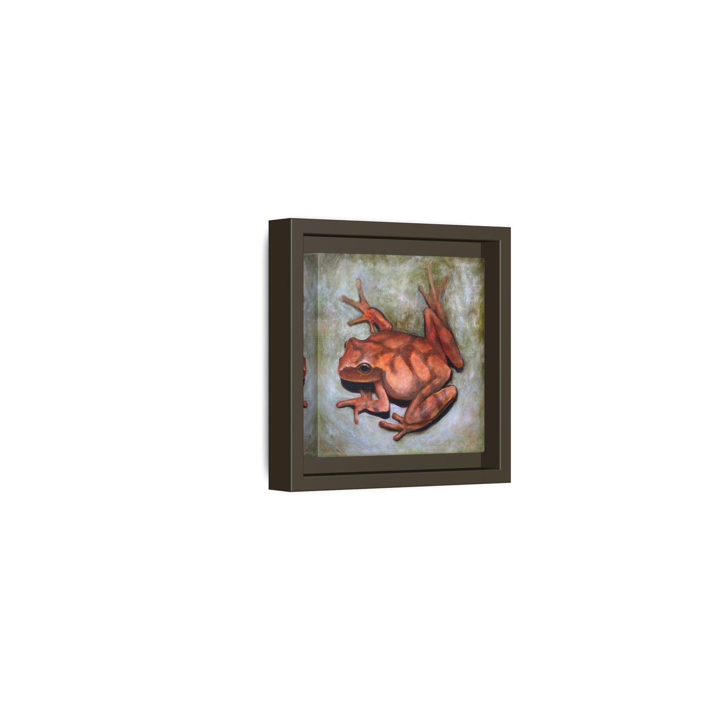 Framed Matte Canvas Print: Frog Art Print
