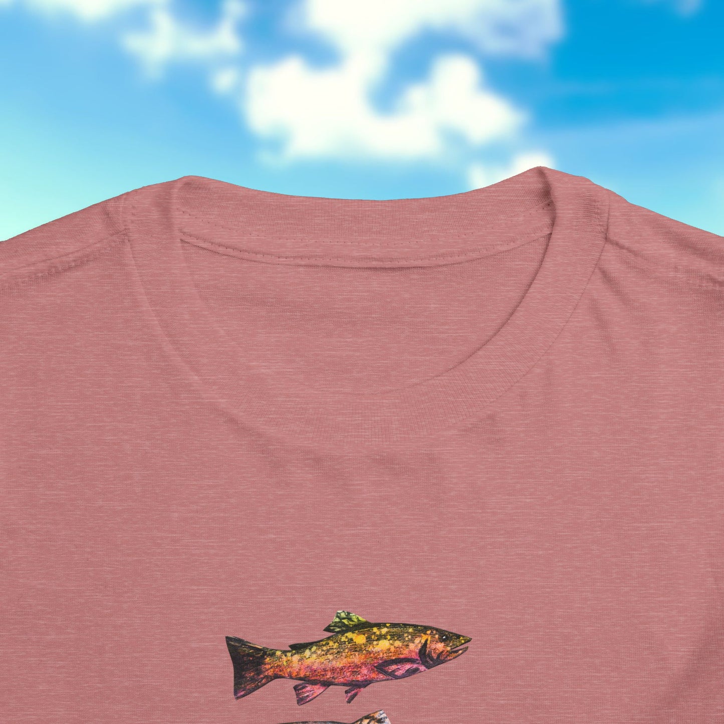 Colorful Trout Toddler Short Sleeve Tee | Fishing Theme Cotton Shirt