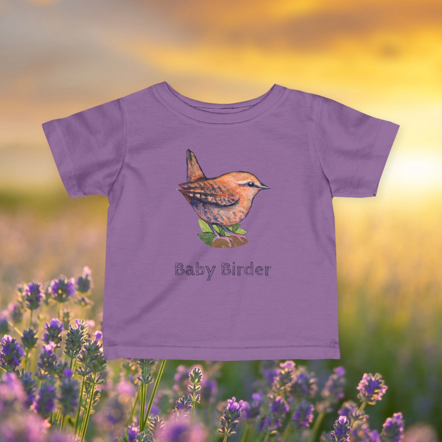 Woodland Wren Infant Tee | Custom Text on Cute Bird Shirt