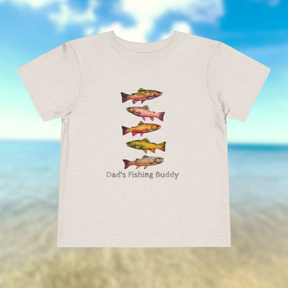Colorful Trout Toddler Short Sleeve Tee | Fishing Theme Cotton Shirt