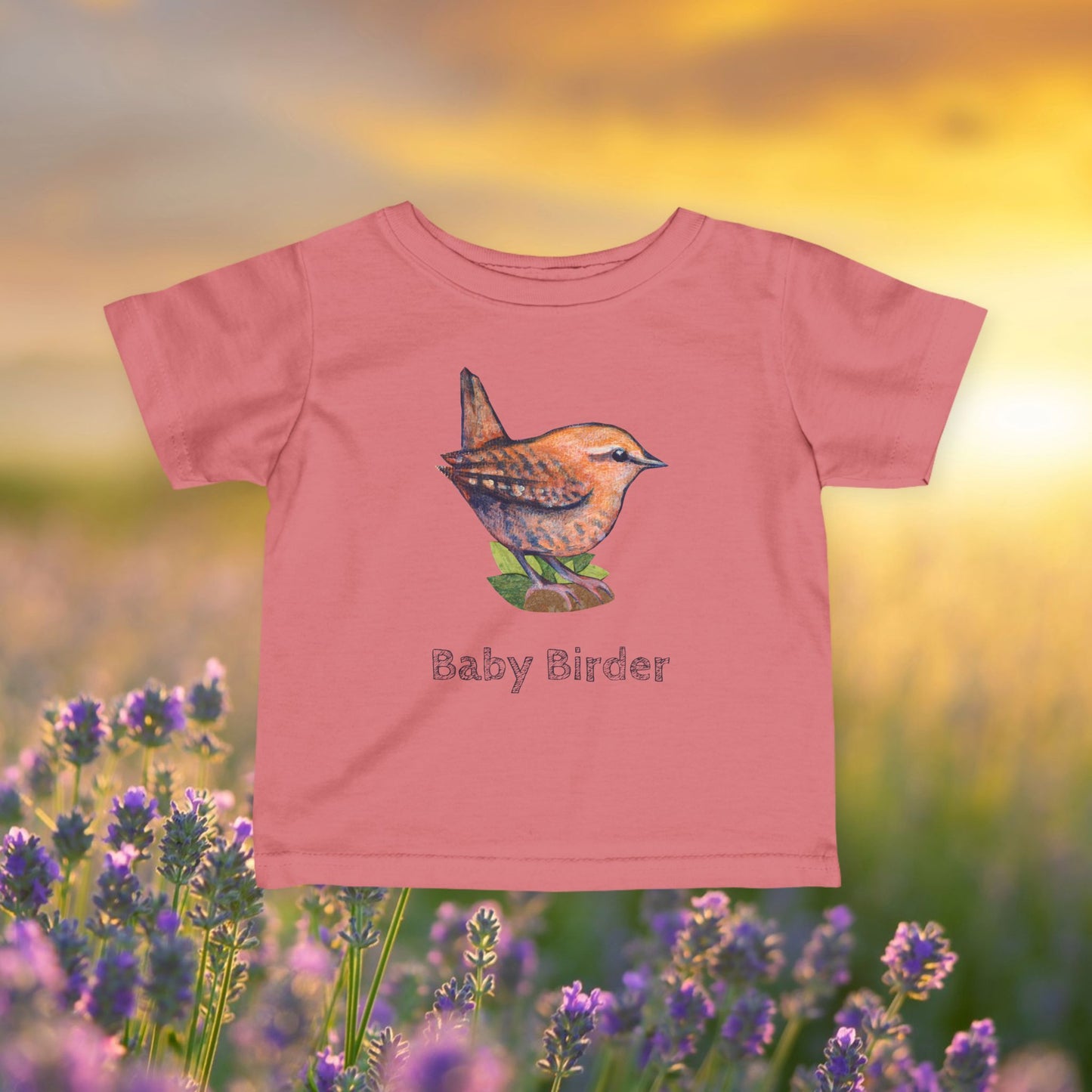 Woodland Wren Infant Tee | Custom Text on Cute Bird Shirt