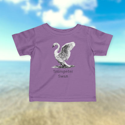 Trumpeter Swan Sketch Infant Tee | Watercolor Swan Illustration