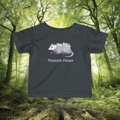 Possum Mom and Babies Illustration Infant Tee | Custom graphic t-shirt