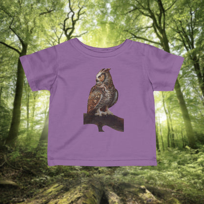 Infant Tee — Rustic Owl Illustration Baby Shirt