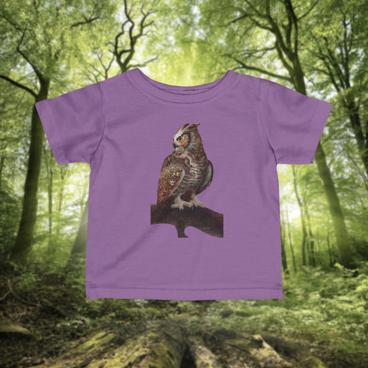 Infant Tee — Rustic Owl Illustration Baby Shirt