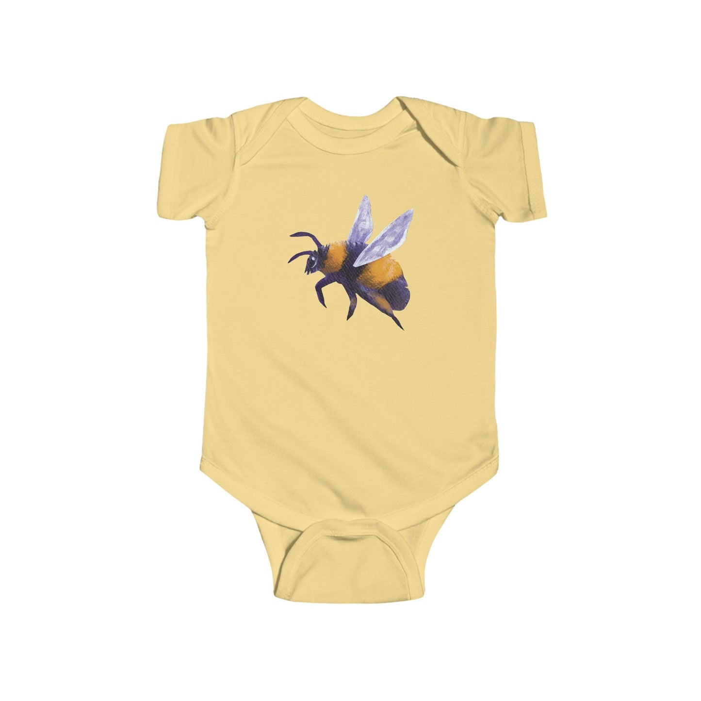 Bee Illustration Infant Bodysuit | Personalized Bumblebee Baby Onesie