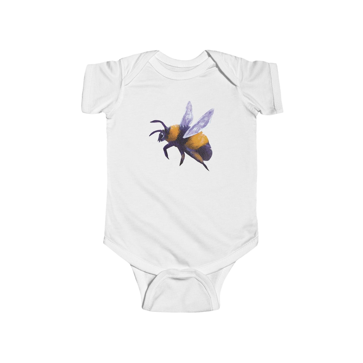 Bee Illustration Infant Bodysuit | Personalized Bumblebee Baby Onesie