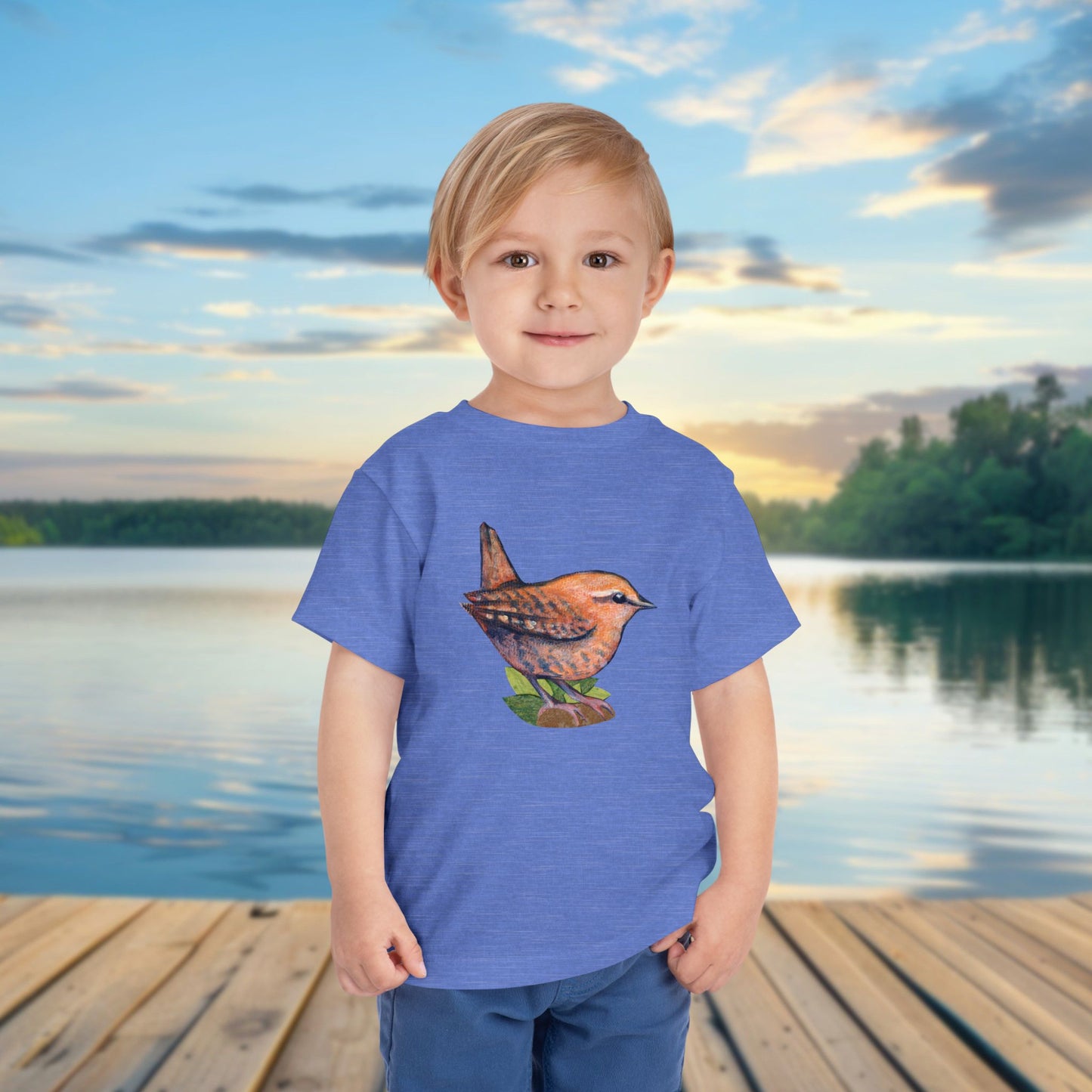 Wren Toddler Tee — Kids Birdwatcher T-Shirt | Local Wildlife Art