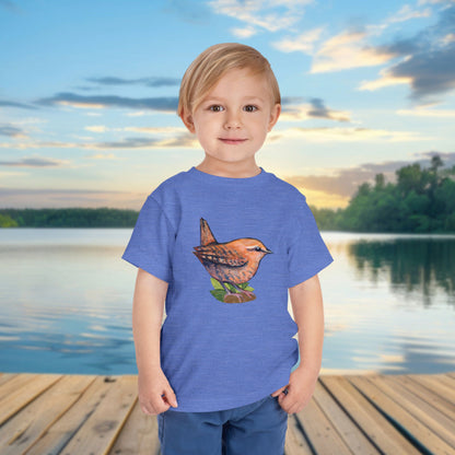 Wren Toddler Tee — Kids Birdwatcher T-Shirt | Local Wildlife Art
