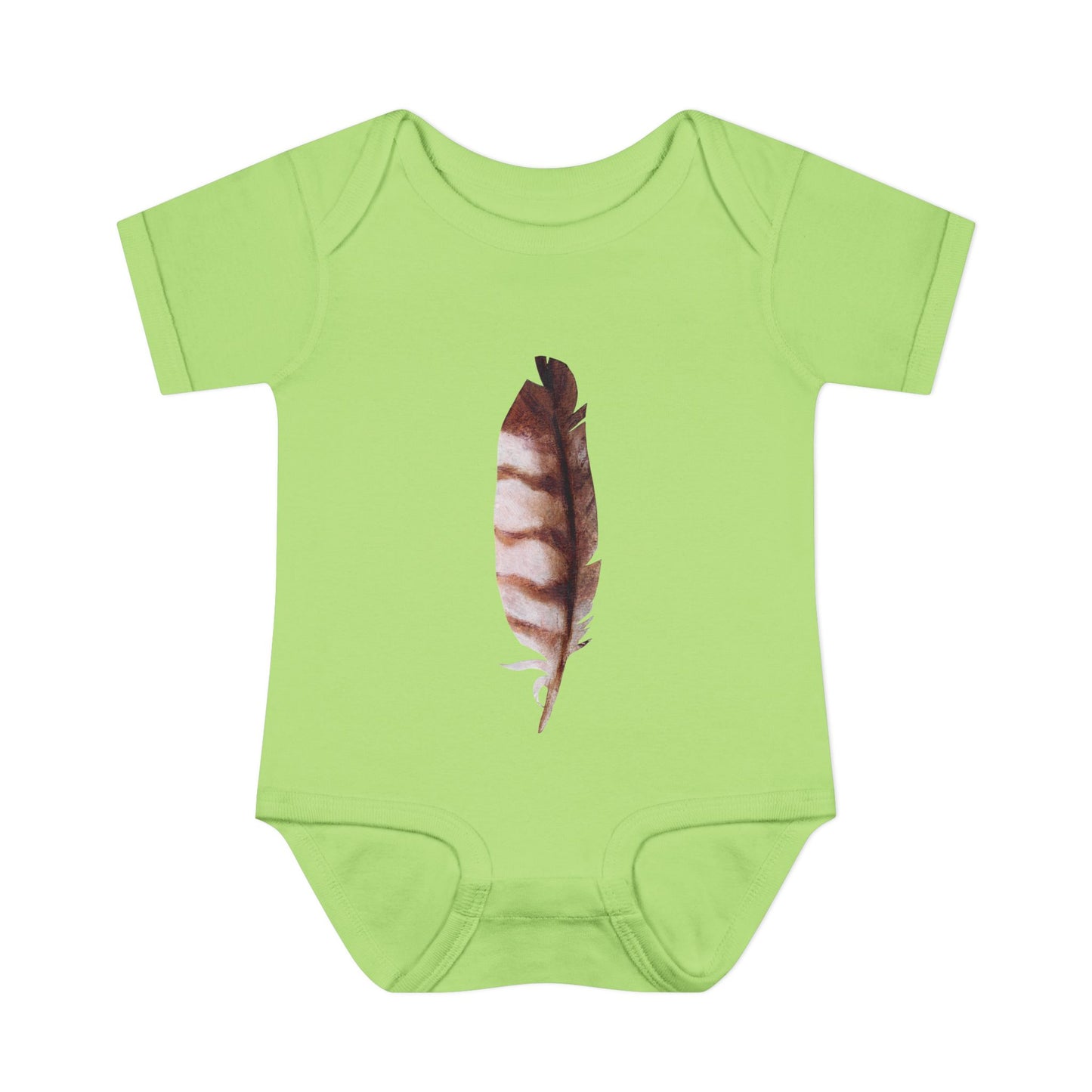 Owl Feather Infant Bodysuit — Cotton Onesie in Summer Colors