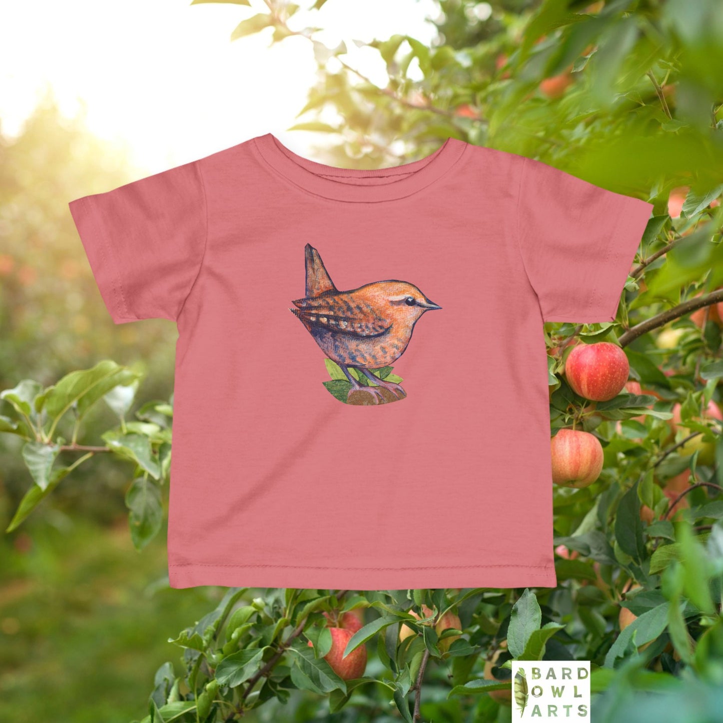 Woodland Wren Illustration Infant Tee | Woodland Bird Baby Shirt