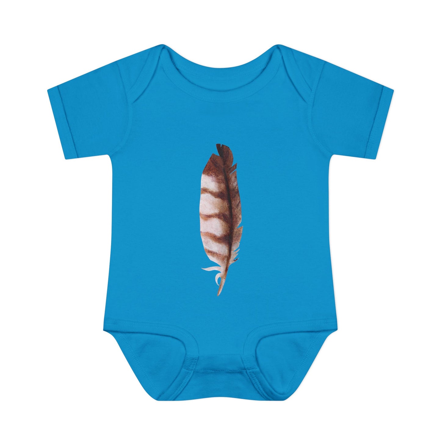 Owl Feather Infant Bodysuit — Cotton Onesie in Summer Colors