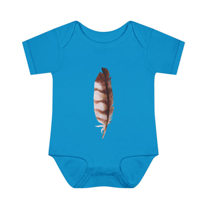 Owl Feather Infant Bodysuit — Cotton Onesie in Summer Colors