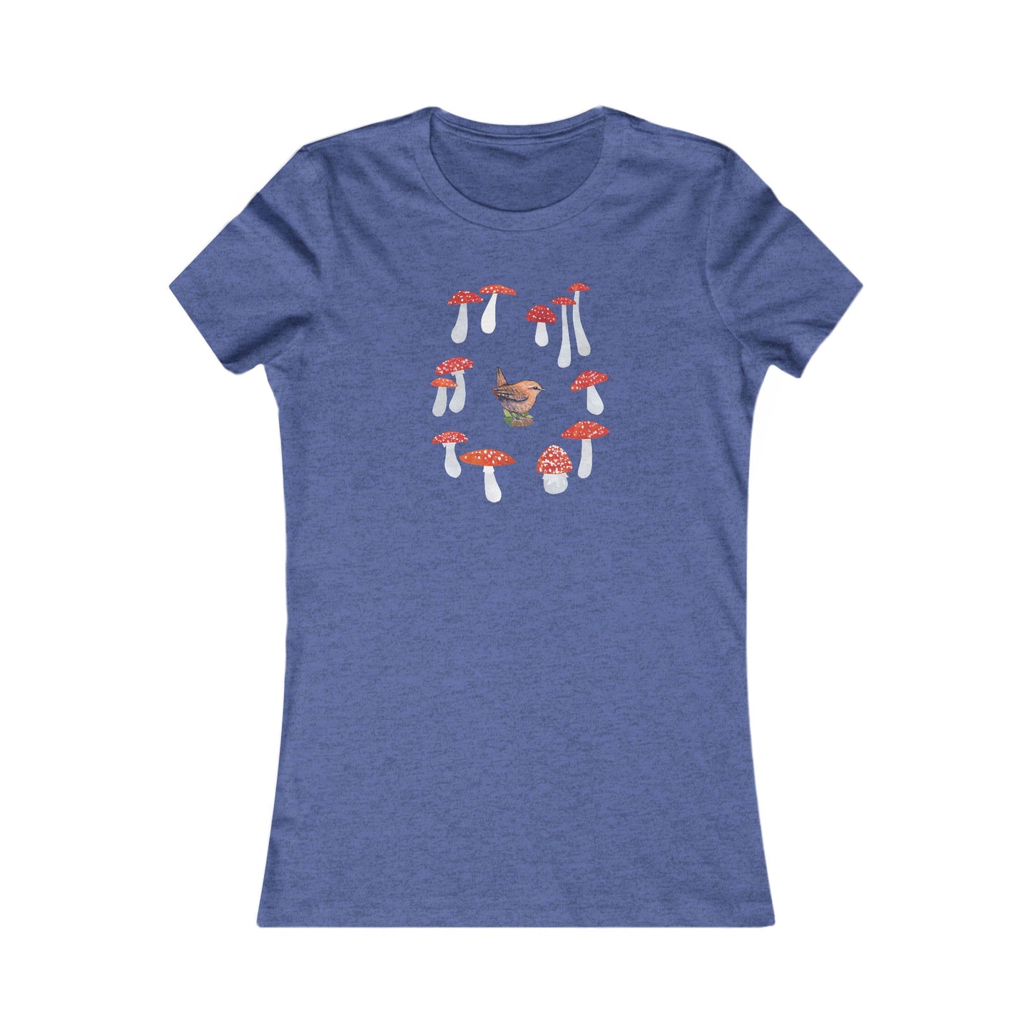 Women's Mushroom Art T-Shirt: Cotton Slim Fit Tee