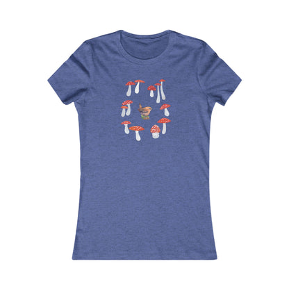 Women's Mushroom Art T-Shirt: Cotton Slim Fit Tee