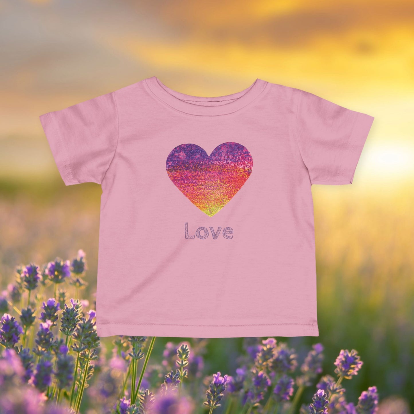 Big Heart Infant Tee | Customize Text: Baby Short Sleeve Shirt